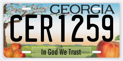GA license plate CER1259