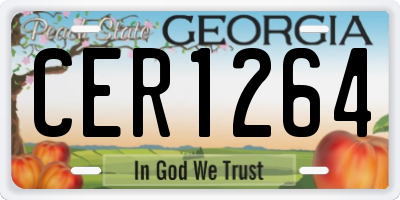 GA license plate CER1264