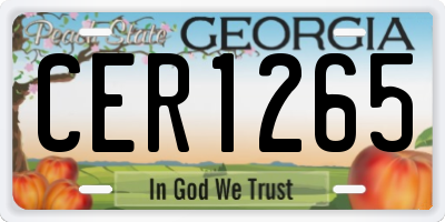 GA license plate CER1265