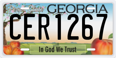 GA license plate CER1267