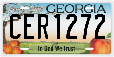 GA license plate CER1272