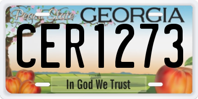 GA license plate CER1273