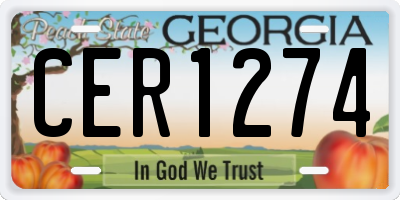 GA license plate CER1274