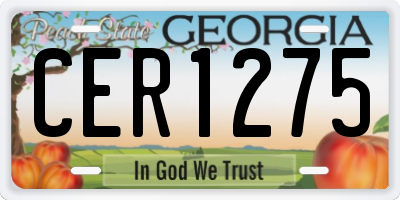 GA license plate CER1275