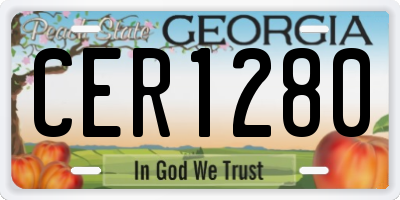 GA license plate CER1280