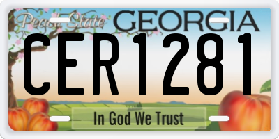 GA license plate CER1281