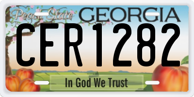 GA license plate CER1282