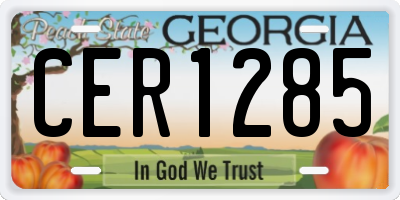 GA license plate CER1285