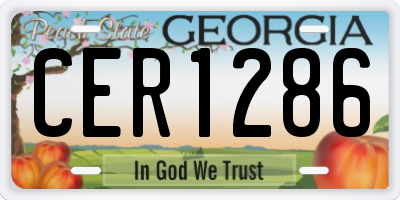 GA license plate CER1286