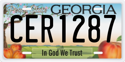 GA license plate CER1287