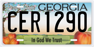 GA license plate CER1290