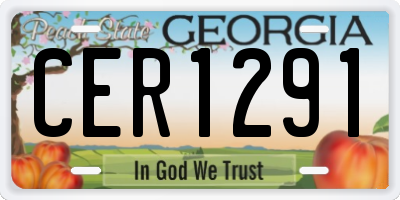 GA license plate CER1291