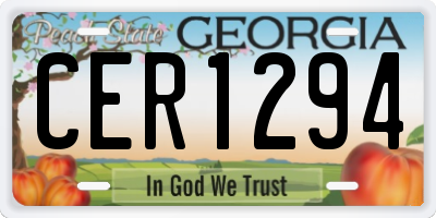 GA license plate CER1294