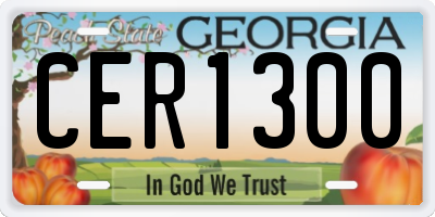 GA license plate CER1300