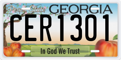 GA license plate CER1301