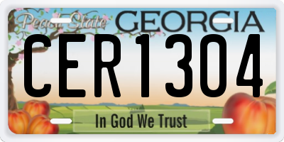 GA license plate CER1304