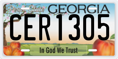 GA license plate CER1305
