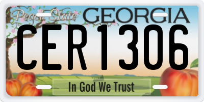 GA license plate CER1306