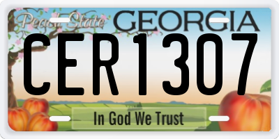 GA license plate CER1307