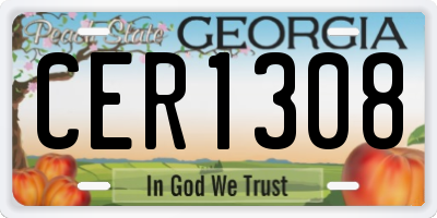 GA license plate CER1308