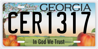 GA license plate CER1317