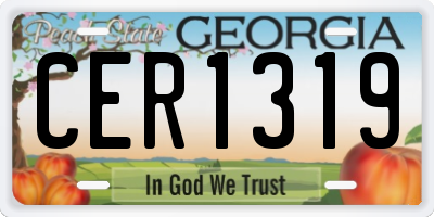 GA license plate CER1319