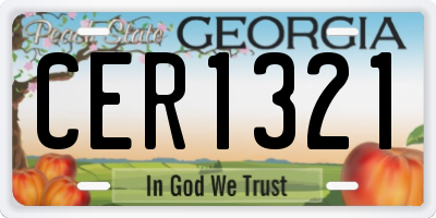 GA license plate CER1321