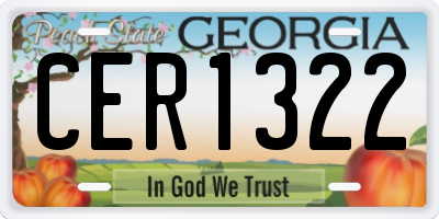 GA license plate CER1322