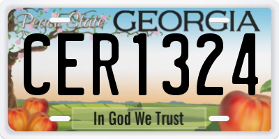GA license plate CER1324