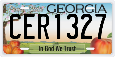 GA license plate CER1327