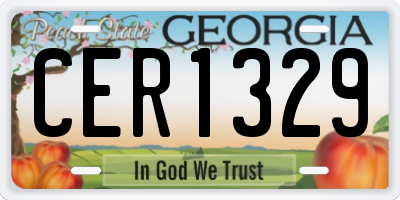 GA license plate CER1329