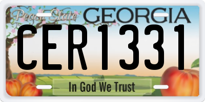 GA license plate CER1331