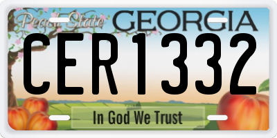 GA license plate CER1332