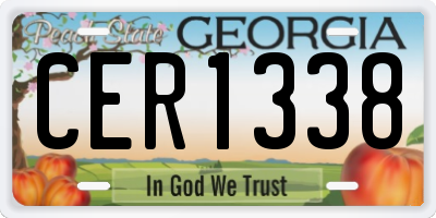 GA license plate CER1338