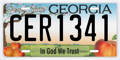 GA license plate CER1341