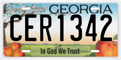GA license plate CER1342