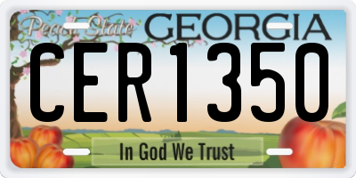 GA license plate CER1350