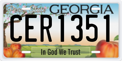 GA license plate CER1351
