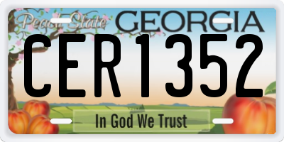 GA license plate CER1352