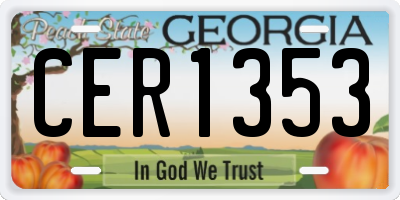 GA license plate CER1353