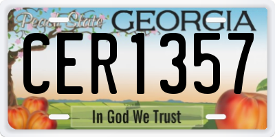 GA license plate CER1357