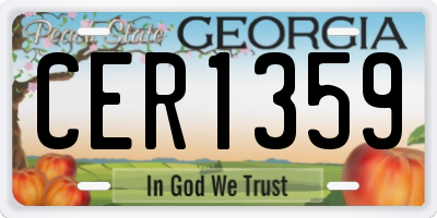 GA license plate CER1359