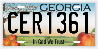 GA license plate CER1361