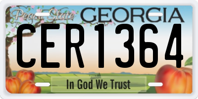 GA license plate CER1364