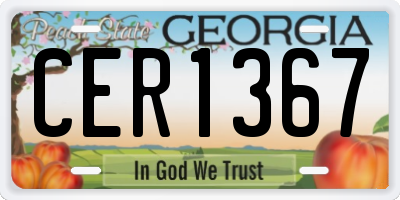 GA license plate CER1367