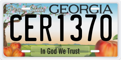 GA license plate CER1370