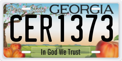 GA license plate CER1373