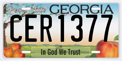 GA license plate CER1377