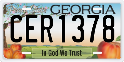 GA license plate CER1378