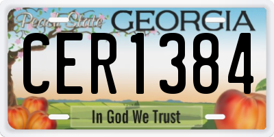 GA license plate CER1384